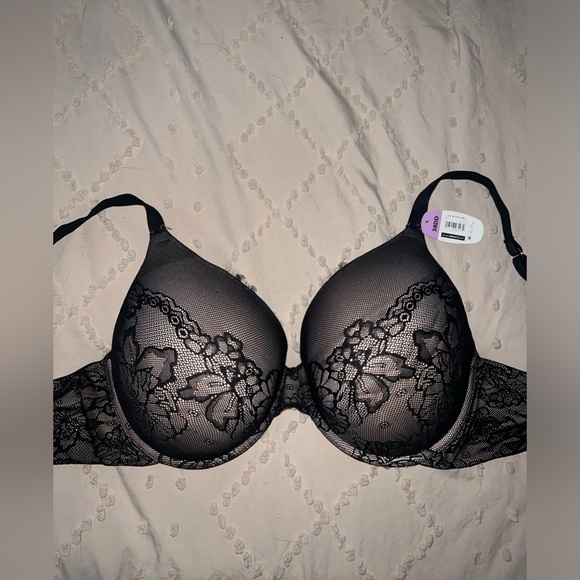 Time and Tru Black Lace Push Up Bra Size 38DD - Picture 1 of 3